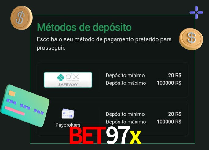 O cassino bet97x oferece uma grande variedade de métodos de pagamento